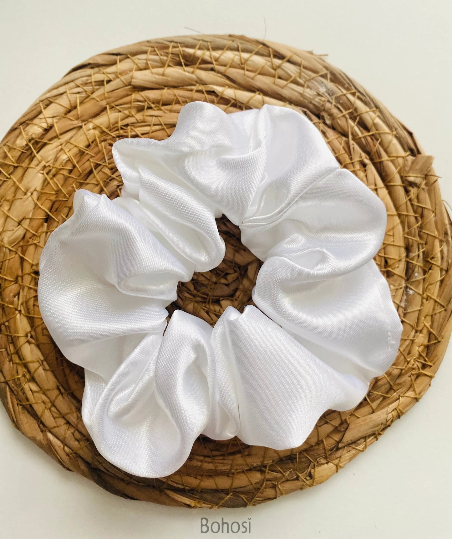 Chouchou en Satin Blanc Bohosi Atelier