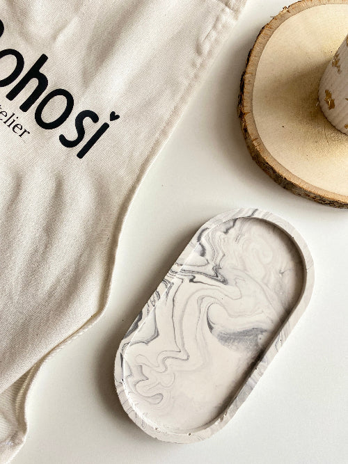 Vide poche oval Marbré - Bohosi Atelier