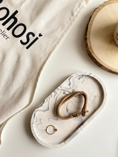 Vide poche oval Marbré - Bohosi Atelier