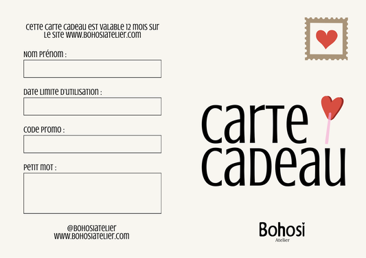 Carte Cadeau Bohosi Atelier